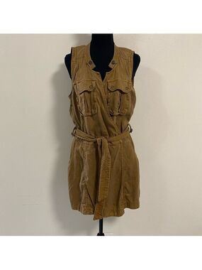 Free People Dress Womens Size Small Tan Dessert Daylight Mini Dress Safari Style